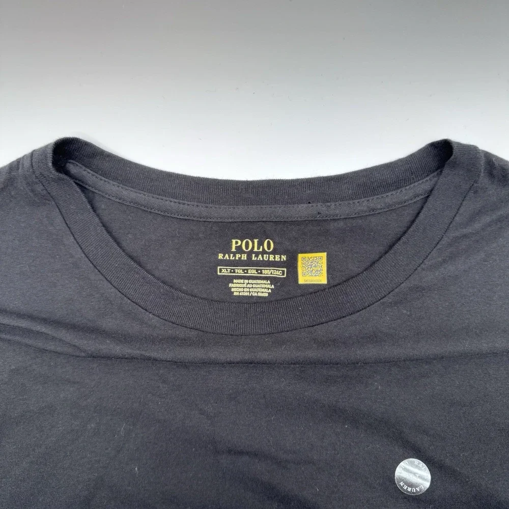 Polo Ralph Lauren Print Shop Black Mens XLT  Graphic Logo T-Shirt   Big & Tall